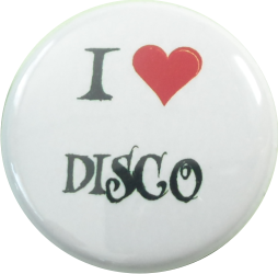 I love Disco Button weiss